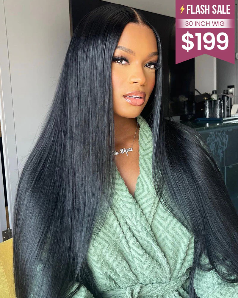 【30" Super Sale】Minimalist Series Glueless 13x4 Lace Front Pre-Bleached Knots Natural Black Body Wave/Straight/Curly Human Hair Wig