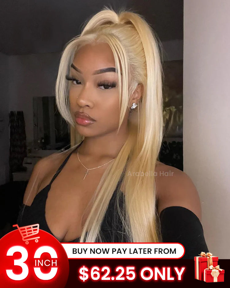 【30" Super Sale】Minimalist Blonde Series Glueless 13x4 Lace Front Pre-Bleached Knots Light Color Body Wave/Straight Human Hair Wig